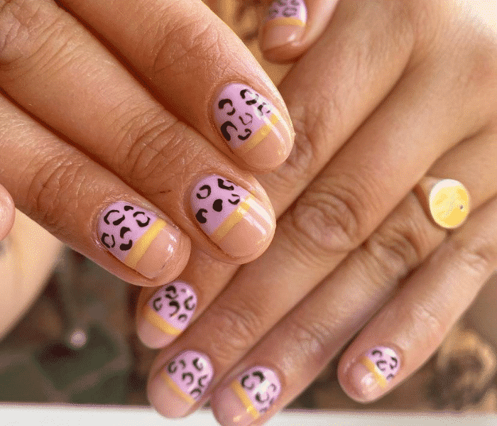 unhas de onçinha colorida