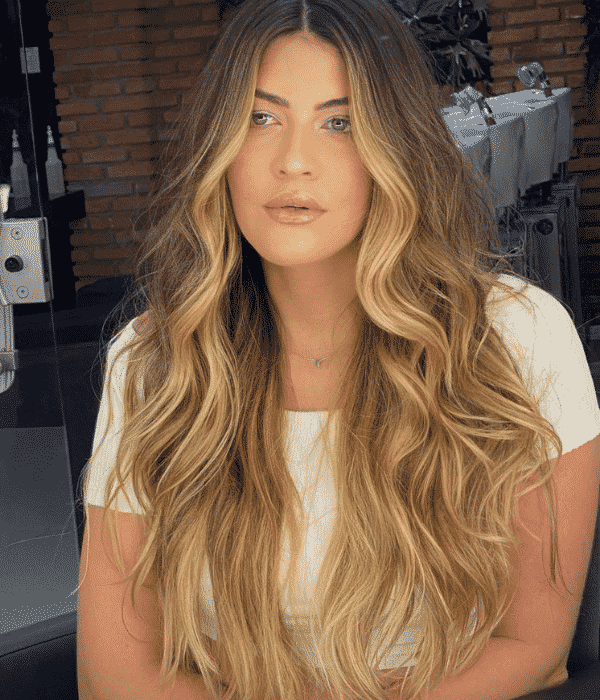 mechas hair bronze
