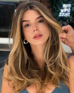 mechas hair bronze