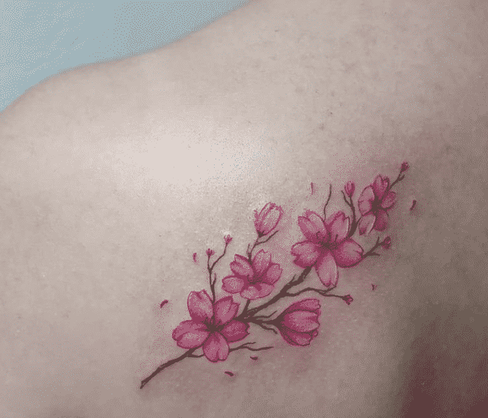 Tatuagem de flor de cerejeira