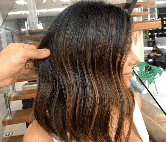 long bob morena iluminada