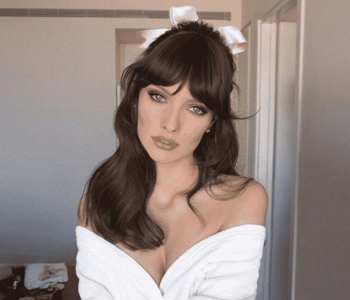 penteado semi preso com franja