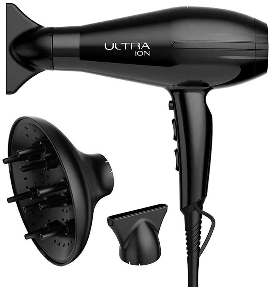 Kit Secador De Cabelos Profissional Gama Italy Ultra Íon 2100w com Ar Frio e Quente + Difusor + 2 Bicos