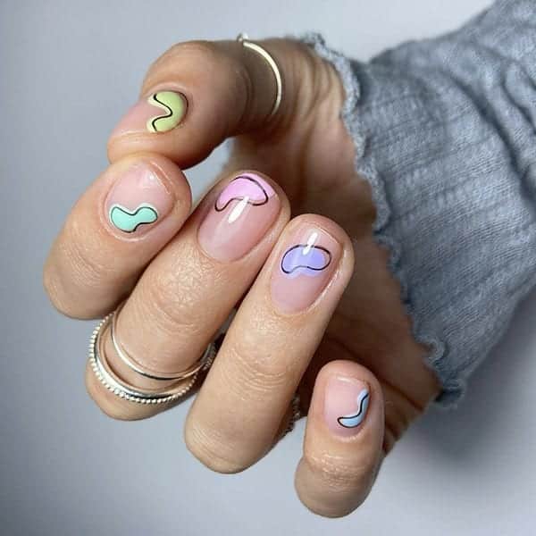 unhas formas pastel
