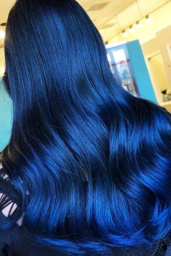 cabelo preto e azul