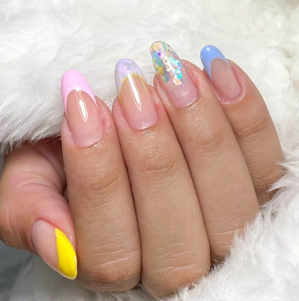 francesinha colorida com glitter