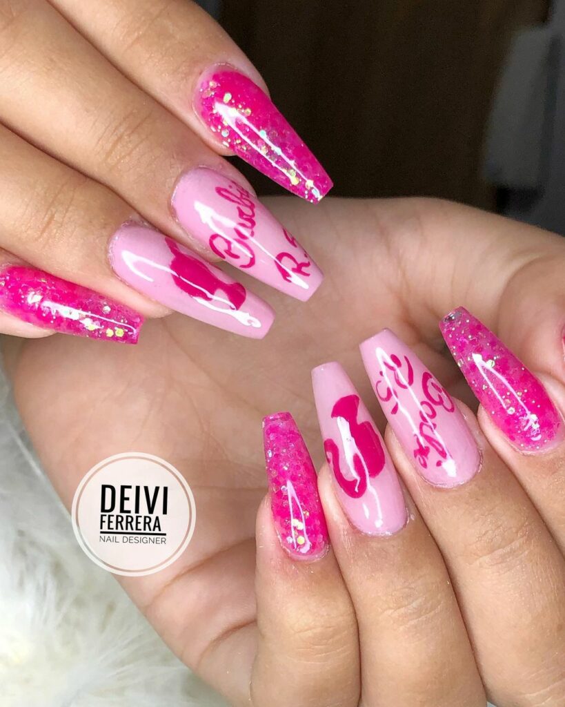 nail art Barbie girl