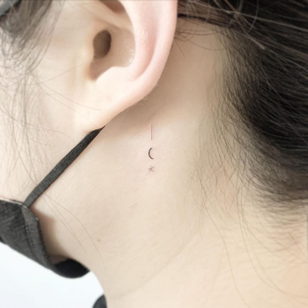 tatuagem de lua e estrela